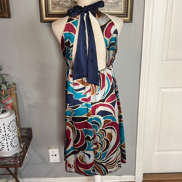 Bold Patterned Backless Mini Halter Dress by XXI/ Size Small - Picture 6 of 9